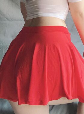 Sexy Upskirt Solid Color Soft Silk Lotus Leaf Pendulum Trans