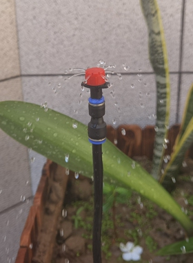 万向可调雾化喷淋喷水喷头自动浇花器滴灌涌泉8/12快插三通喷嘴头