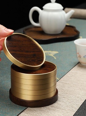 黑檀实木茶杯垫隔热防烫