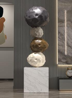 创意石来运转落地摆件现代雕塑艺术酒店样板房大堂过道装饰品