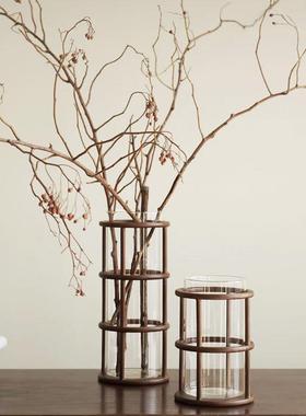 新中式禅意花瓶摆件书房客厅餐桌茶室插花干枝水培植物装饰花器