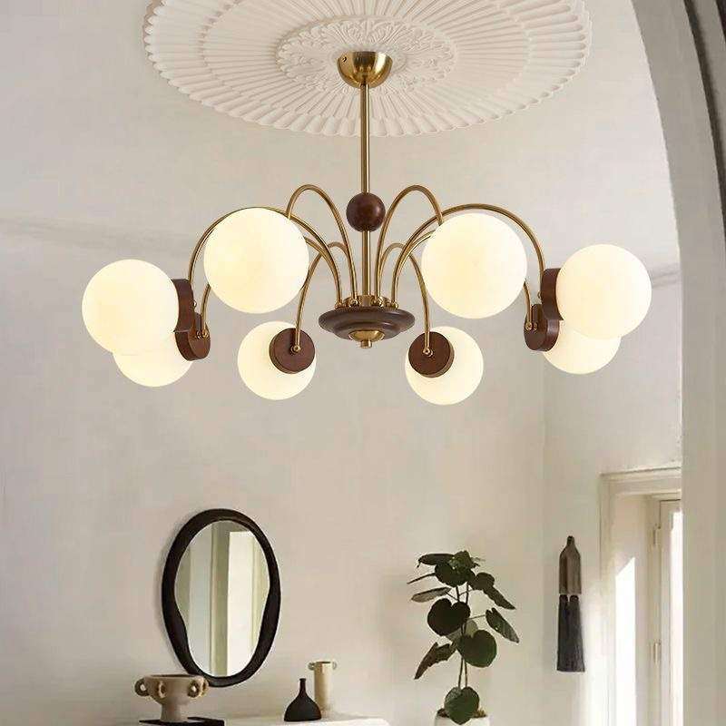 中古客厅主灯高级感法式复古实木卧室书房美式胡桃色餐厅魔豆吊灯,淘宝优惠券,粉丝福利购,淘宝优惠卷