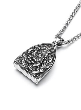 千手观音属鼠国潮新品锆石镶钻生肖守护神本命佛牌项链男霸气时尚