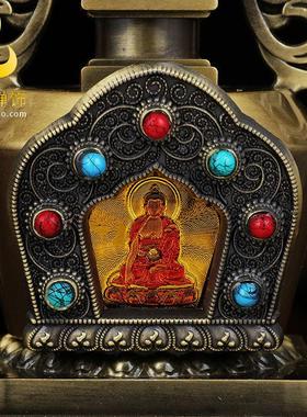 舍利塔佛塔装藏舍利7寸大号密宗供佛用品藏传民族宝塔 鎏金菩提塔