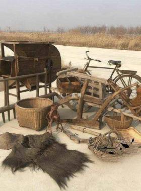 。斗笠农村婚礼摆件简约怀旧老物件摆件复古模型拍摄美食装饰