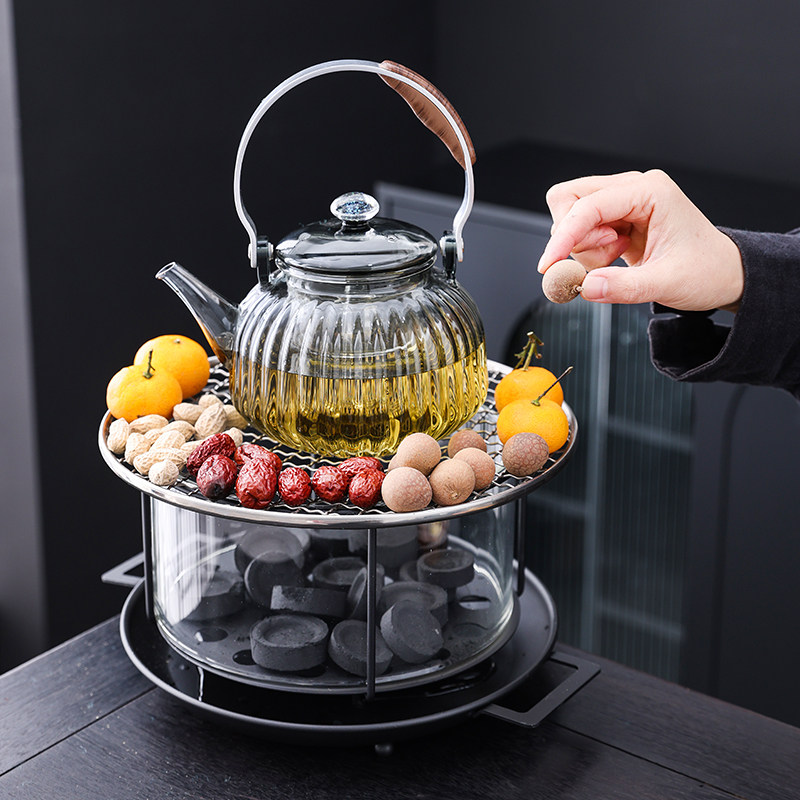 观火炭炉耐高温玻璃烤煮两用碳炉暖手炉户外烤火炉逍遥壶煮茶套装,淘宝优惠券,粉丝福利购,淘宝优惠卷
