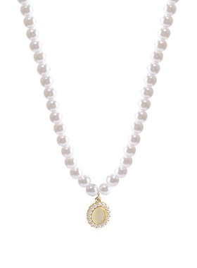 法式复古猫眼石珍珠项链女