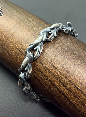 暗黑风925纯银龙牙鹰爪男士手链