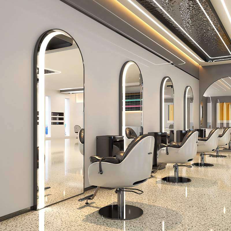 理发店镜台美发镜带灯发廊专用落地靠墙美发镜子美发店单面剪发镜,淘宝优惠券,粉丝福利购,淘宝优惠卷