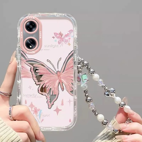 适用oppoa1/a2pro手机壳新款a3pro/a2x女a93s镜面a96a72a97a58全包防摔a53a57 5g夏日蝴蝶a32时尚a7a8a9a11x - 图1