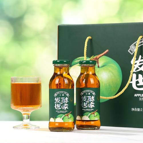 山西特产三晋ta能发酵型苹果醋饮料268ml*8瓶蓝莓醋玫瑰醋水果醋 - 图1