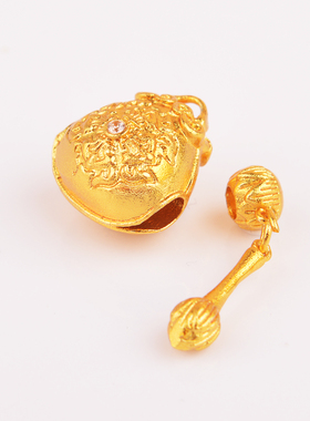 IOEKO金店同款沙金镂空金刚吊坠