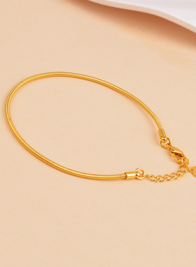 IOEKO简约气质女黄铜螺纹手镯