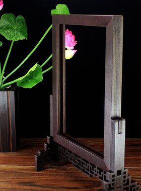 中国风复古屏风摆件 n迷你台屏活动式相框餐牌架 茶具拍摄装饰道