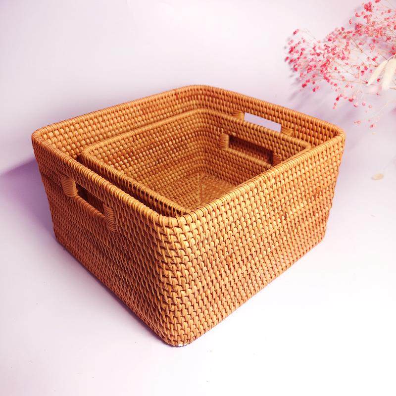 越南藤编收纳筐桌面茶几衣物家用编织收纳盒水果零食篮子储物箱,淘宝优惠券,粉丝福利购,淘宝优惠卷