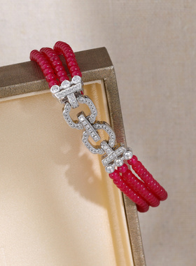 新中式复古新年红鸽血红红宝石手