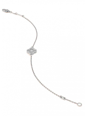 纯银高版本梵家四叶草手链单花满