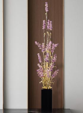 网红紫水晶装饰摆设美容院咖啡厅酒店麦穗工艺礼品摆饰酒吧别墅入