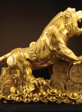 铜老虎摆件铜虎上山虎下山虎生肖虎家居办公室装饰品肌肉虎爆发虎