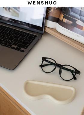 WENSHUO 简约眼镜托盘陶瓷创意桌面小物件收纳盘家居杂物收纳盘