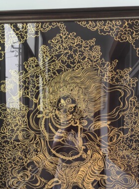 西藏非遗玛哈嘎拉大黑天唐卡手绘