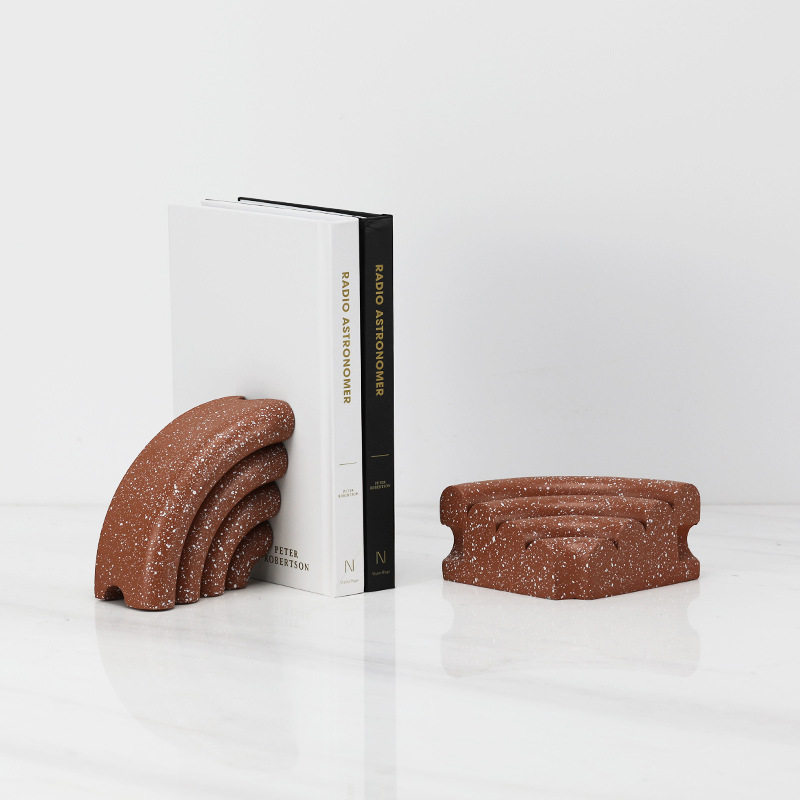 现代简约水磨石几何弧形书档彩色欧式书靠镇纸样板房售楼处饰品,淘宝优惠券,粉丝福利购,淘宝优惠卷