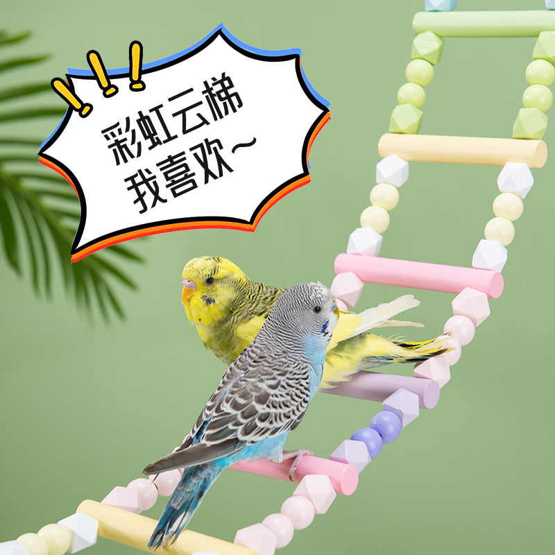 啾星人鹦鹉攀爬云梯秋千玩具鹦鹉笼子梯子虎皮玄凤吊桥站台鸟用品,淘宝优惠券,粉丝福利购,淘宝优惠卷