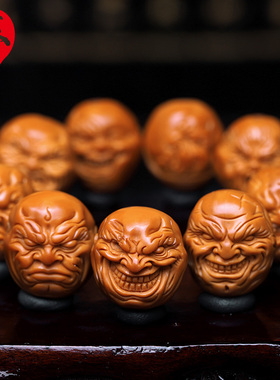 橄榄核手串山鬼恶僧佛爷橄榄核雕手工雕刻文玩把件橄榄胡手链男女