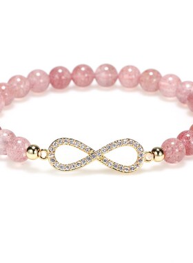 极速亚马逊草莓晶锆石手錬女士时尚镀金镶钻情侣礼物手串清新配饰