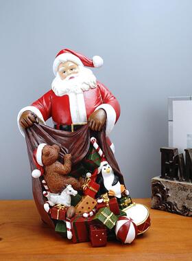 圣诞老人摆件欧式树脂工艺品家居手工卧室玄关桌面圣诞树