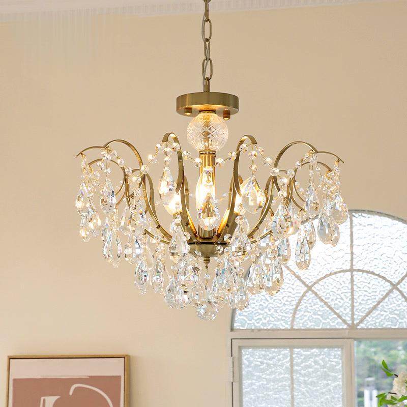 复古轻奢法式水晶吊灯美式后现代卧室客厅餐厅创意书房房间灯具,淘宝优惠券,粉丝福利购,淘宝优惠卷