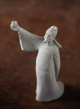 中式复古人物李白醉酒当歌茶宠摆件禅意鱼缸造景茶桌茶台书房装饰