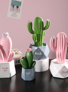 ins仿真仙人掌摆件电视柜