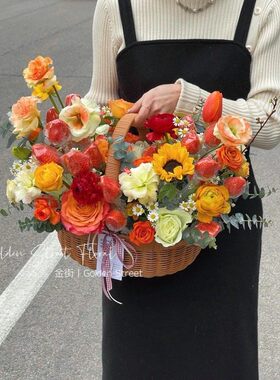 仿藤水果插花花篮水果篮