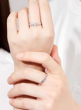 对戒紫藤花情侣戒指百搭通勤