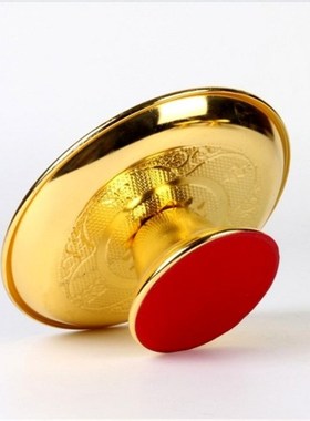 速发佛具鎏金供盘莲观水果盘家用花音财神仙干家果碟托盘贡碟摆件