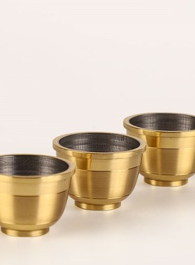 速发铜小供祖净水杯八供杯圣水茶佛杯财神酒杯仙家杯先用品供具