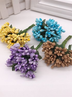 12PCS/lot Artificial Flower Stamen wire stem/marriage leaves
