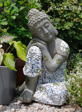 睡佛像禅意摆件新中式庭院装饰室外院子门口摆设客厅玄关家居饰品