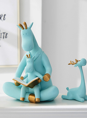 北欧卡通可爱小鹿摆件创意儿童房间布置摆设家居玄关电视柜装饰品