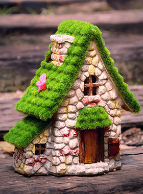 卡通蘑菇房摆件花园阳台太阳能装饰灯庭院户外圣诞造景防水小夜灯