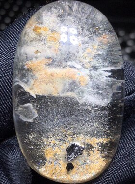 八面体 黄色矿石 多原素水晶矿物共生吊坠牌子 异象 收藏款