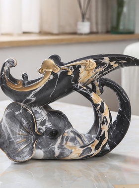 北欧红酒架摆件客厅创意酒柜家居装饰品现代简约个性可爱象头摆设