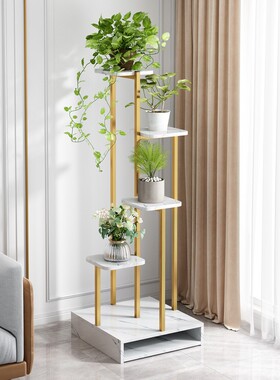 花架置物架室内家用阳台铁艺支架客厅落地式花架子绿萝花盆多层