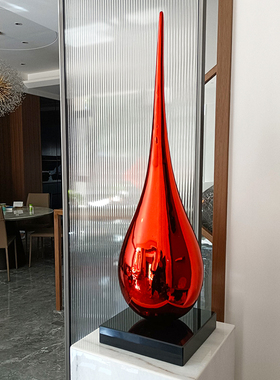 现代抽象水滴摆件大号轻奢商场酒店办公室客厅玄关电视柜艺术品