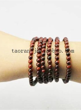 216粒天然正宗印度小叶紫檀佛珠念珠 女款红木手链手珠手串