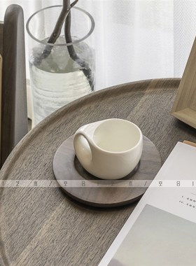 空合样板间新中式简约白色陶瓷茶具售楼部洽N谈区茶几装饰茶壶茶