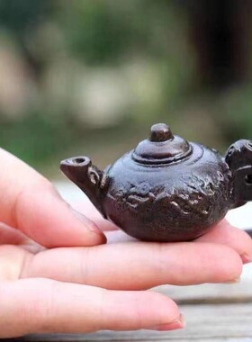 好货越南沉香木把把壶手把件小摆件茶壶文玩把件雕刻木质挂件配饰