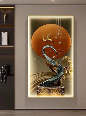 晶瓷画挂画玄关LED灯画走廊过道入户装饰画现简约轻奢档壁画