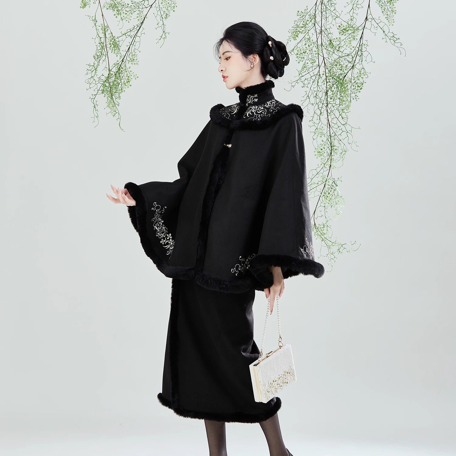 织造司原创宋制汉元素汉服[南枝]斗篷刺绣披肩外套旋裙半身裙秋冬,淘宝优惠券,粉丝福利购,淘宝优惠卷